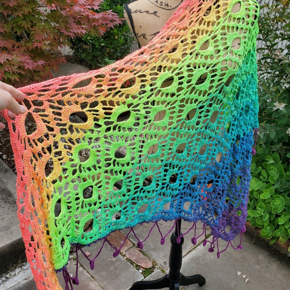 💖 New Handmade Crochet Shawl / Scarf / Pareo